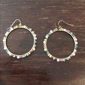 Loft Hoop Stone Earring
